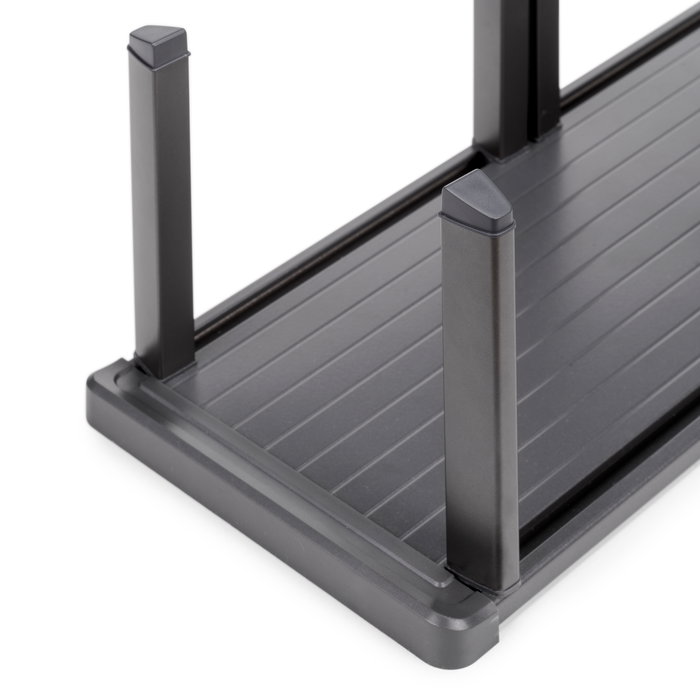 Emuca Orderbox porte-assiettes vertical pour tiroir, 159x468mm, Aluminium et Plastique, Gris antracite