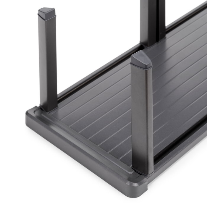 Emuca Orderbox porte-assiettes vertical pour tiroir, 159x468mm, Aluminium et Plastique, Gris antracite