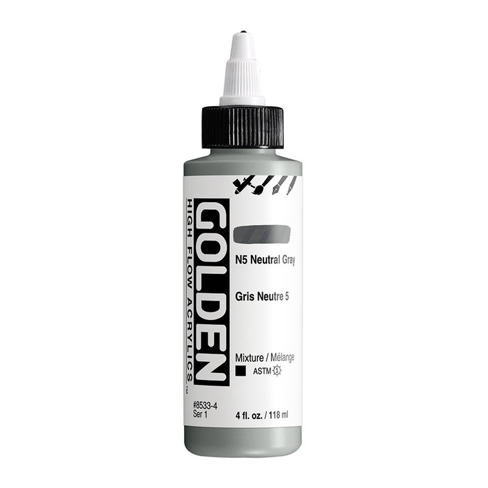 Golden High Flow Couleurs Acryliques N5 Gris Neutres 118 ml Golden High Flow Couleurs Acryliques N5 Gris Neutres 118 ml
