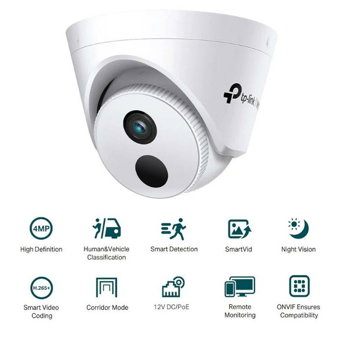 TP-Link VIGI C440I Caméra de surveillance réseau 4 MP 2,8 mm TP-Link VIGI C440I Caméra de surveillance réseau 4 MP 2,8 mm