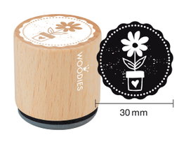 Woodies Tampon pot de fleurs en bois et caoutchouc 33x30mm