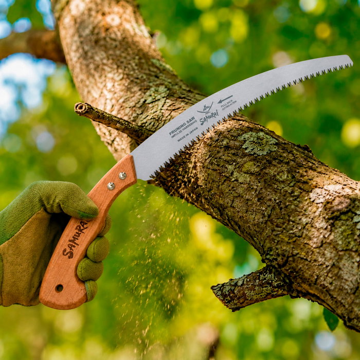 SAMURAI Scie courbe w-330-lh avec manche en bois et étui de 330 mm