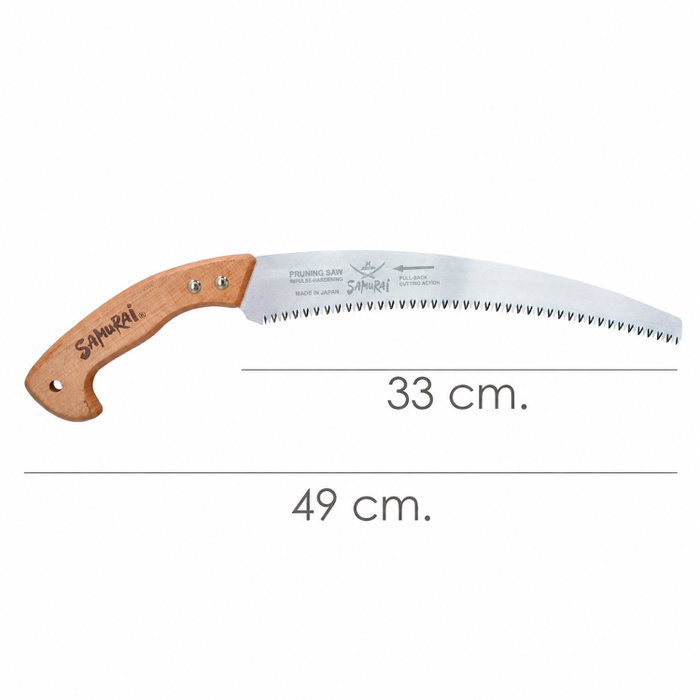 SAMURAI Scie courbe w-330-lh avec manche en bois et étui de 330 mm