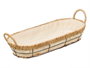 KINVARA Panier de rangement ovale en métal et tissu beige