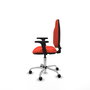 PIQUERAS Y CRESPO Chaise de bureau Algarra, tissu orange foncé, accoudoirs 2D, base chromée