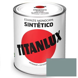 Titanlux Esmalte Gris Acero 503 750ml Esmalte sintético industrial alquídico de secado rápido para acero