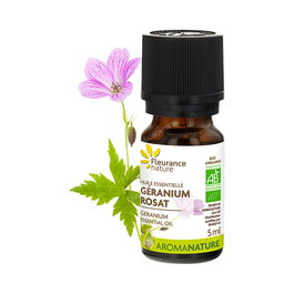 FLEURANCE NATURE CG 10ml Huile Essentielle Géranium Égypte Bio 100% Pure et Naturelle