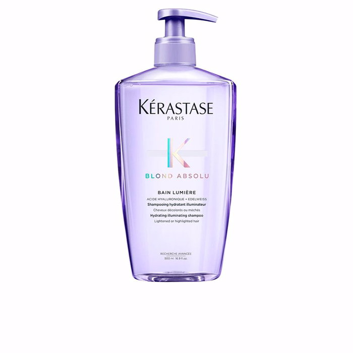 Kerastase Blond Absolu Bain Lumiere 500 Shampooing Éclaircissant et Hydratant pour Cheveux Blonds avec Acide Hyaluronique et Edelweiss Kerastase Blond Absolu Bain Lumiere 500 Shampooing Éclaircissant et Hydratant pour Cheveux Blonds avec Acide Hyaluronique et Edelweiss