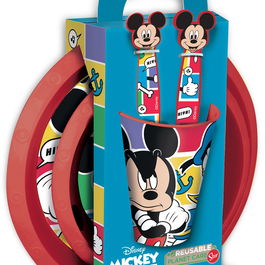 Licensing 5 Piezas Set Facile En Boîte Cadeau Mickey CZ11311 Vaisselle Enfant Plastique Recyclable 4 Ans