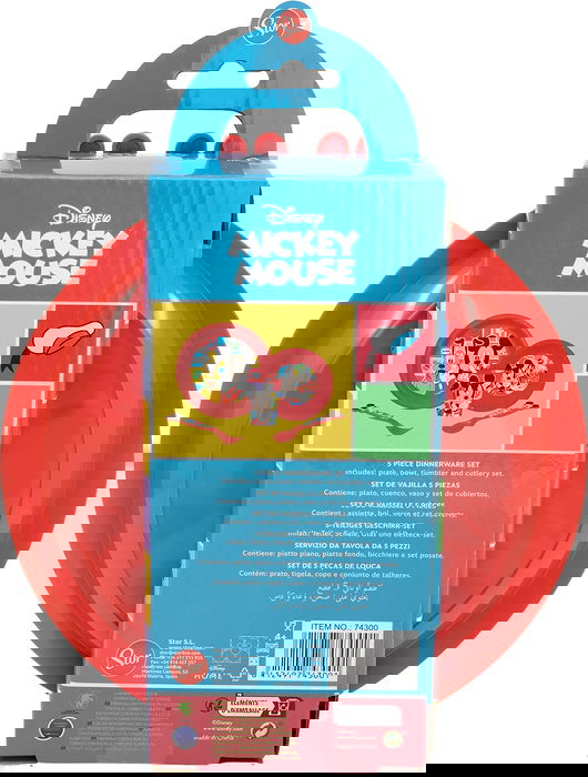 Licensing 5 Piezas Set Facile En Boîte Cadeau Mickey CZ11311 Vaisselle Enfant Plastique Recyclable 4 Ans