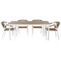 Ensemble Table + 6 Chaises Home ESPRIT Blanc Naturel 180 x 90 x 75 cm
