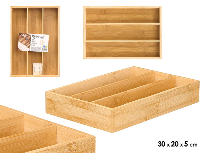 Kinvara Cuberteros Bambou 3 Compartiments 28,5 x 5 x 20 cm (Set de 6) Kinvara Cuberteros Bambou 3 Compartiments 28,5 x 5 x 20 cm (Set de 6)