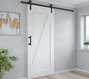 Emuca Poignée pour portes coulissantes en bois Pasadena, Longueur 240 mm, entraxe 180 mm, Acier, Noir texturé