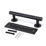 Emuca Poignée pour portes coulissantes en bois Pasadena, Longueur 240 mm, entraxe 180 mm, Acier, Noir texturé