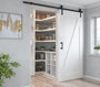 Emuca Poignée pour portes coulissantes en bois Pasadena, Longueur 240 mm, entraxe 180 mm, Acier, Noir texturé