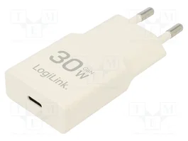 LOGILINK Chargeur USB-C 30W GaN blanc