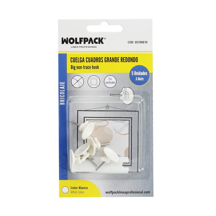 WOLFPACK LINEA PROFESIONAL Crochet à clouer 299F (Blister de 5 unités)