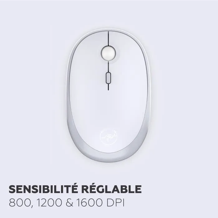 Mobility Lab - Clavier et souris sans fil ergonomiques - Noir - Connectivité 2.4Ghz - Capteur optique - Disposition française AZERTY - 3 boutons programmables - Portée 10 mètres