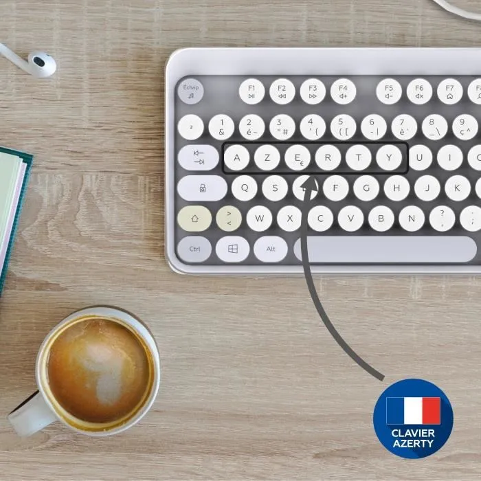 Mobility Lab - Clavier et souris sans fil ergonomiques - Noir - Connectivité 2.4Ghz - Capteur optique - Disposition française AZERTY - 3 boutons programmables - Portée 10 mètres