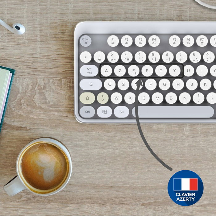 Mobility Lab Clavier et Souris Sans Fil Ergonomique Gris AZERTY