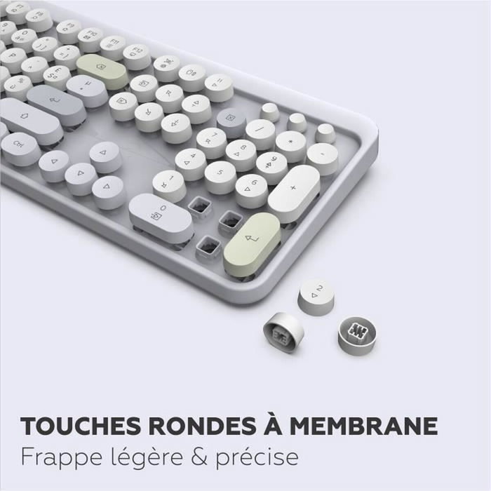 Mobility Lab Clavier et Souris Sans Fil Ergonomique Gris AZERTY