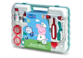Peppa Pig Maletin de docteur jouet pour enfants avec 10 accessoires - Dimensions: 34x26x9 cm - Langues: Espagnol, Anglais, Allemand, Néerlandais, Russe, Français, Portugais, Italien