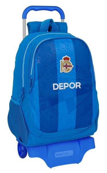 Safta Moch 665+Carro 905 Sac à dos à roulettes Real Club Deportivo de La Coruña 32 x 44 x 16 cm pour enfant 3 ans