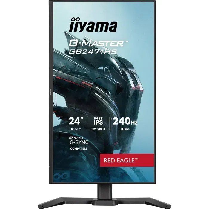 IIYAMA G-Master Red Eagle - Écran PC Gamer 23.8" FHD 240Hz IPS 0.3ms, Dalle Fast IPS, Réglable en hauteur, HDMI, DisplayPort, G-SYNC