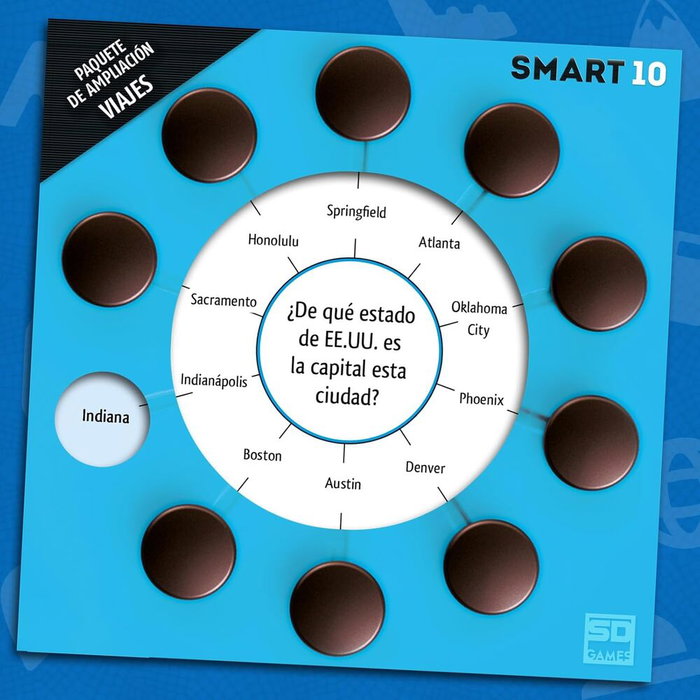 SD GAMES Expansion Voyages pour le Jeu Smart 10 - Version en Espagnol - Extension Thématique de Cartes Questions
