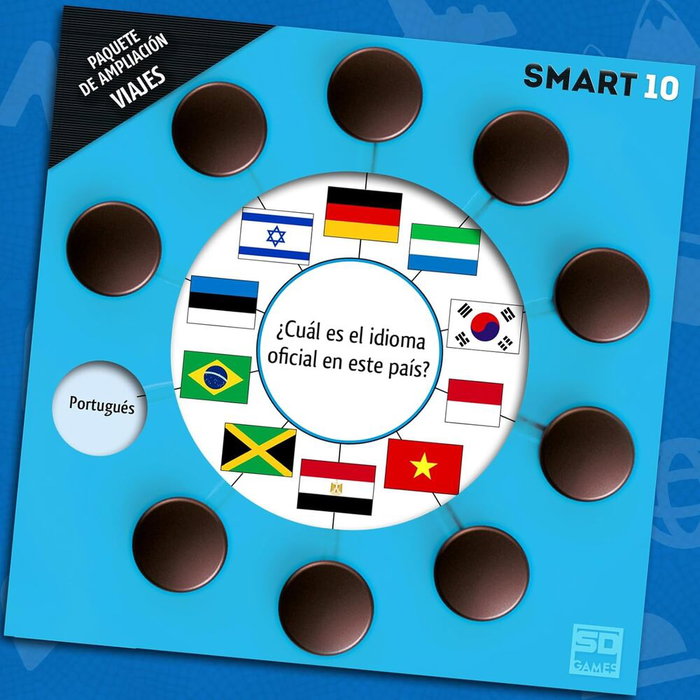 SD GAMES Expansion Voyages pour le Jeu Smart 10 - Version en Espagnol - Extension Thématique de Cartes Questions