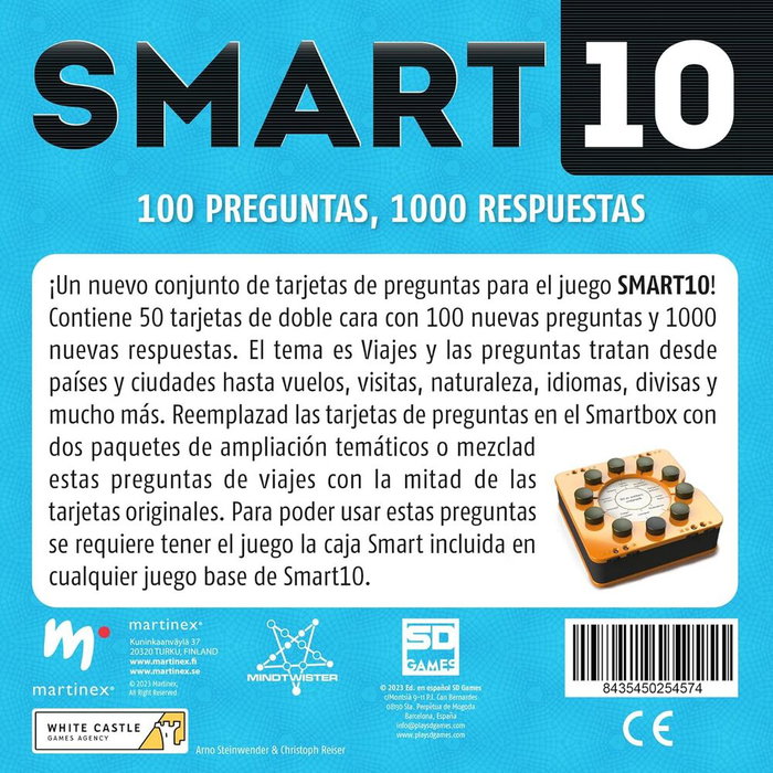SD GAMES Expansion Voyages pour le Jeu Smart 10 - Version en Espagnol - Extension Thématique de Cartes Questions