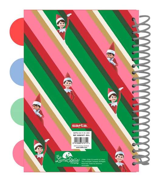 Safta Carnet A5 Elf On the Shelf avec couverture rigide et 80 feuilles Safta Carnet A5 Elf On the Shelf avec couverture rigide et 80 feuilles
