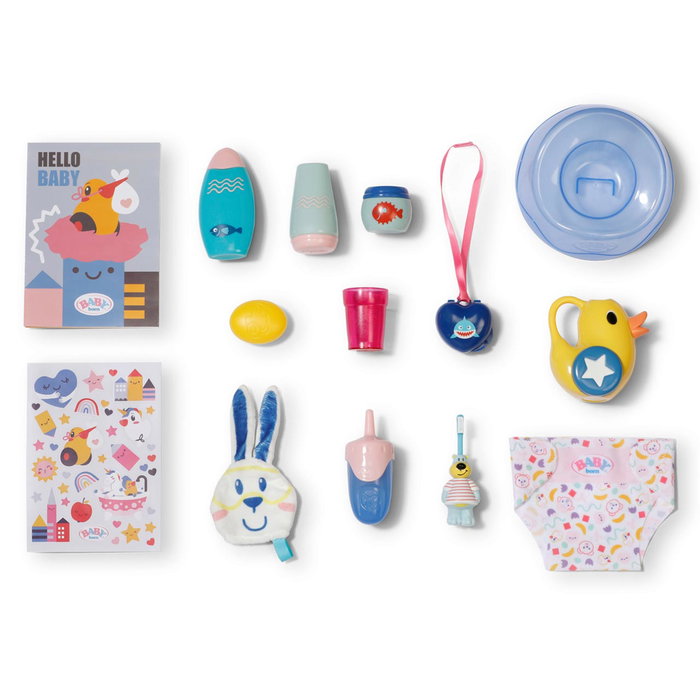 Zapf Creation Poupée Baby Born Luka Baño Divertido 36 cm - Poupée interactive avec 6 fonctions (boit, mouille, etc.) et 13 accessoires Zapf Creation Poupée Baby Born Luka Baño Divertido 36 cm - Poupée interactive avec 6 fonctions (boit, mouille, etc.) et 13 accessoires