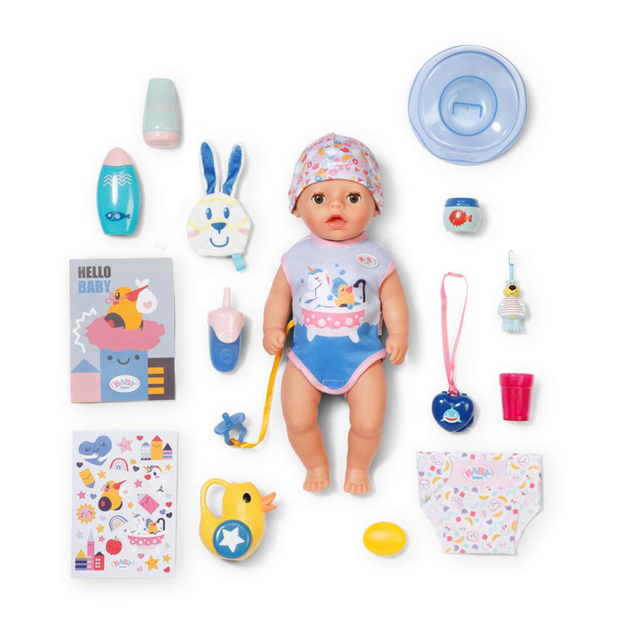 Zapf Creation Poupée Baby Born Luka Baño Divertido 36 cm - Poupée interactive avec 6 fonctions (boit, mouille, etc.) et 13 accessoires Zapf Creation Poupée Baby Born Luka Baño Divertido 36 cm - Poupée interactive avec 6 fonctions (boit, mouille, etc.) et 13 accessoires