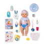 Zapf Creation Poupée Baby Born Luka Baño Divertido 36 cm - Poupée interactive avec 6 fonctions (boit, mouille, etc.) et 13 accessoires