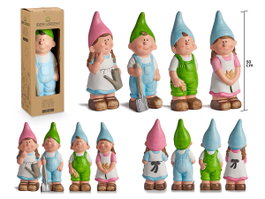 Ibergarden Duende Ceramica 50 cm - Assortiment Couleurs Vives (Bleu, Vert, Rose, Blanc) (Set de 4)