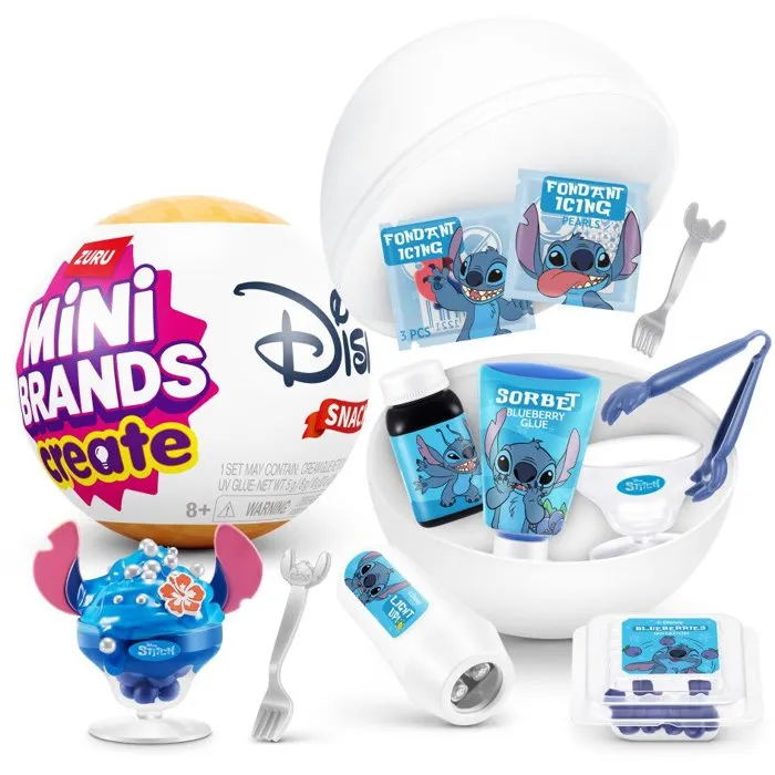 ZURU Mini Brands Create Disney Snacks - Capsule surprise avec figurines de snacks Disney miniatures - Modèle aléatoire - Jeu dès 8 ans