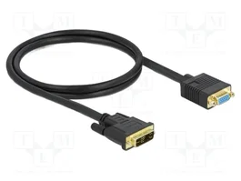 DELOCK Câble DVI-A (12+5) vers VGA, Single Link, 1m, noir