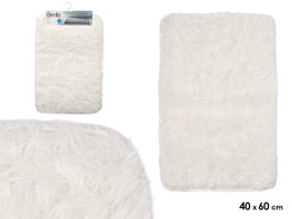 BERILO Tapis de bain à poils blanc 40x60cm