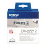 Brother Rouleau de film continu noir sur blanc DK-22212, largeur 62 mm, longueur 15.24 m, pour impressions claires et durables
