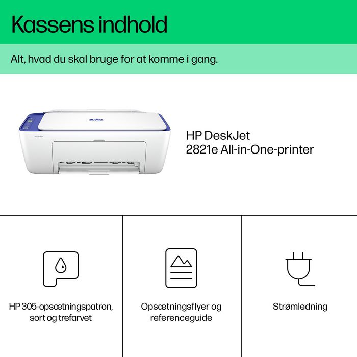 HP Imprimante tout-en-un sans fil DeskJet 2821e - Impression, numérisation, copie jusqu'à 7.5 ppm