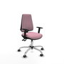 PIQUERAS Y CRESPO Chaise Elche Asynchrone Tissu Rose Structure chromée Accoudoir 1D