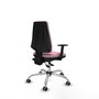 PIQUERAS Y CRESPO Chaise Elche Asynchrone Tissu Rose Structure chromée Accoudoir 1D