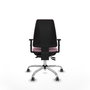 PIQUERAS Y CRESPO Chaise Elche Asynchrone Tissu Rose Structure chromée Accoudoir 1D