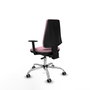 PIQUERAS Y CRESPO Chaise Elche Asynchrone Tissu Rose Structure chromée Accoudoir 1D
