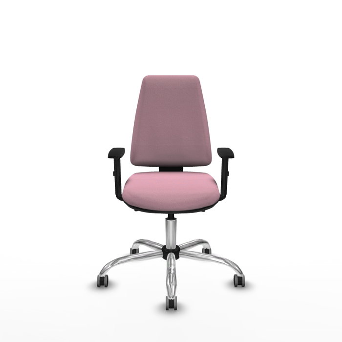 PIQUERAS Y CRESPO Chaise Elche Asynchrone Tissu Rose Structure chromée Accoudoir 1D