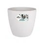 Elho Pot de fleurs rond Brussels avec roulettes - Ø 47 x H 44 cm - Intérieur - 100% recyclé - Blanc