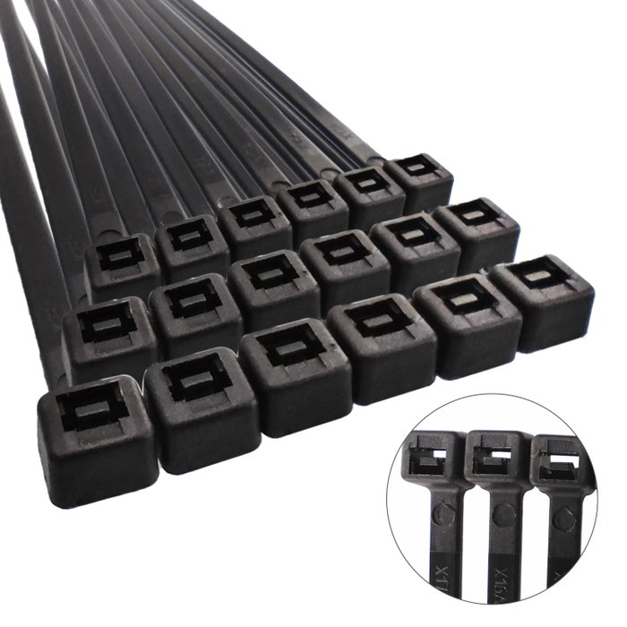 WOLFPACK LINEA PROFESIONAL Colliers de serrage en nylon noir 3,5 x 280 mm, sac de 100 unités