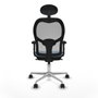 Piqueras y Crespo 2D086N1 Chaise de Bureau avec Appui-tête Bleu ciel