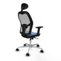 Piqueras y Crespo 2D086N1 Chaise de Bureau avec Appui-tête Bleu ciel